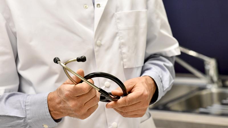Doctor with stethoscope, file photo