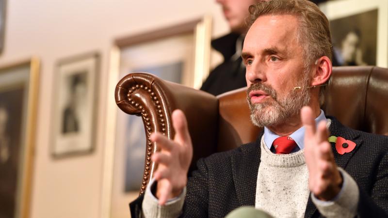 Jordan Peterson addresses students at The Cambridge Union on November 02, 2018 in Cambridge, Cambridgeshire.