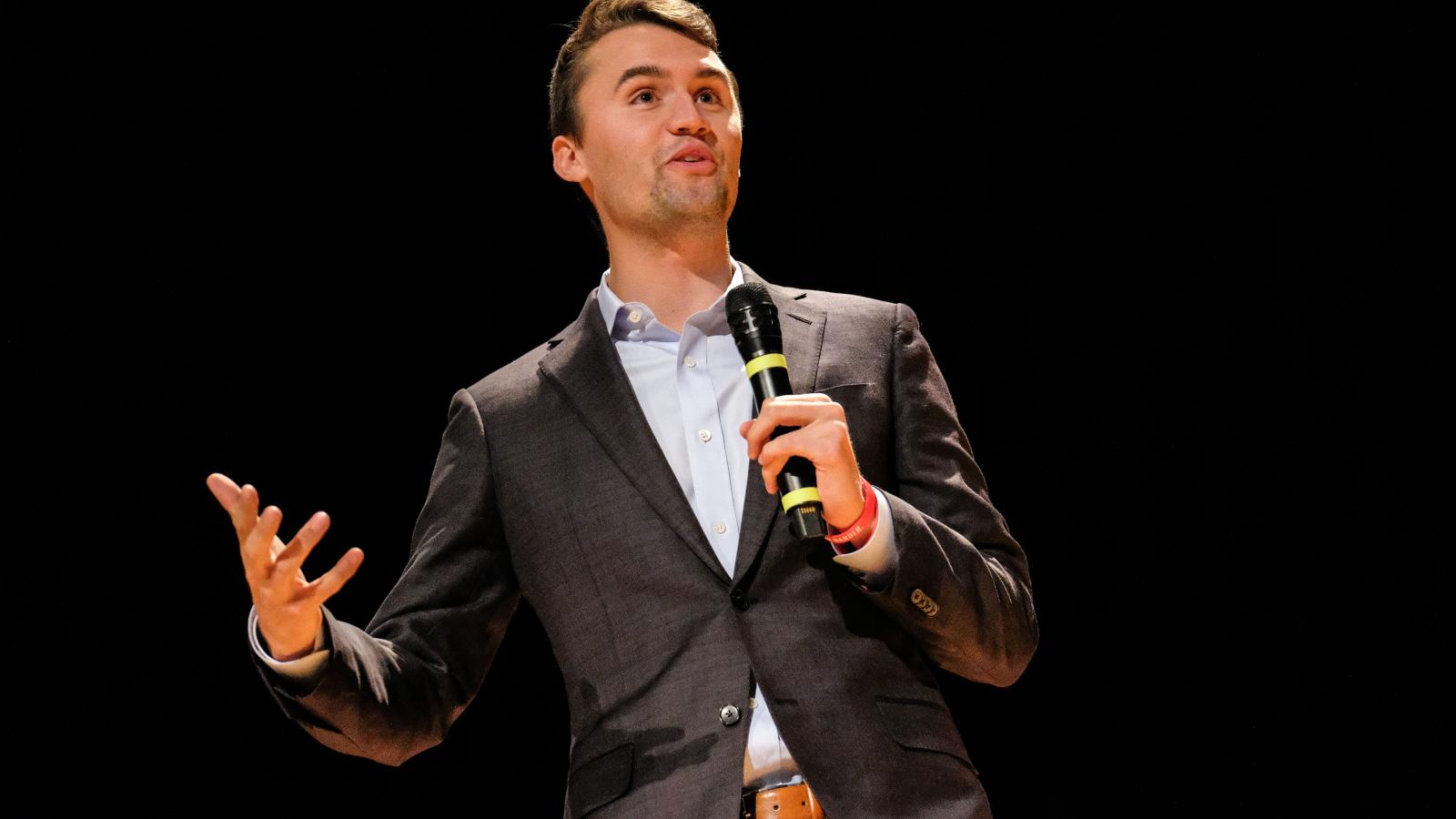 Charlie Kirk speaks at Culture War Turning Point USA event at the Ohio State University in Columbus, Ohio on October 29, 2019.
