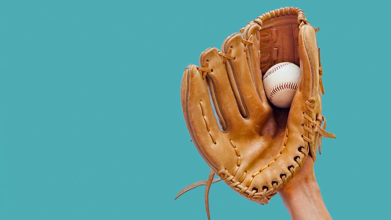 Baseball glove and ball