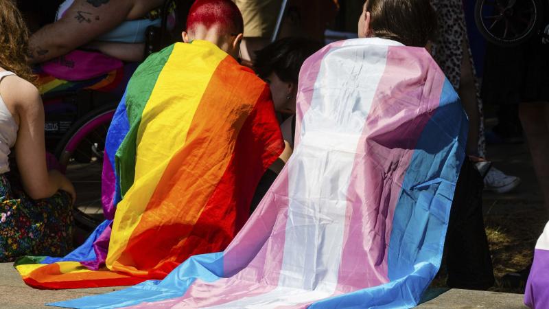 LGBT, transgender protesters, London, July 9, 2022