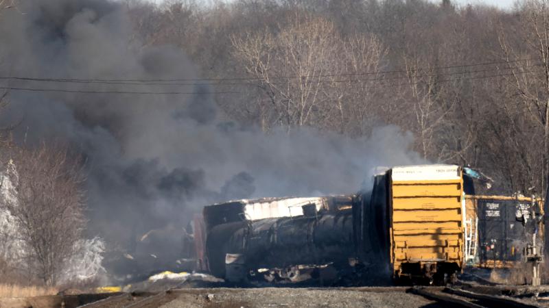 Derailed train, East Palestine, Ohio, Feb. 4, 2023