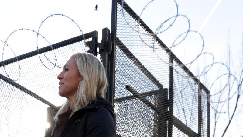 Marjorie Taylor Green outside the U.S. Capitol 