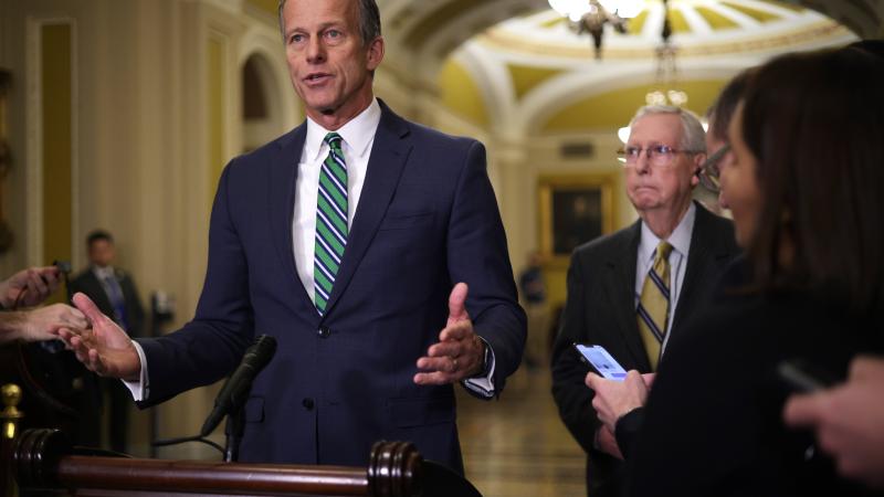 John Thune, Mitch McConnell, Dec. 19, 2023, Washington, D.C.