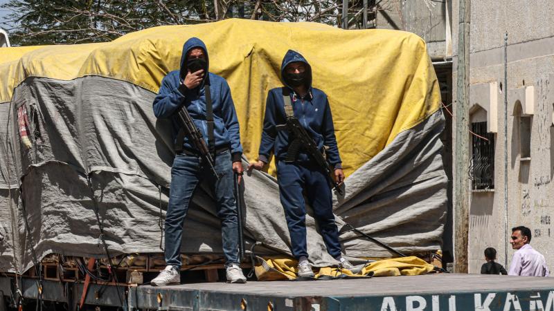 Armed men, aid truck, Gaza, April 3, 2024