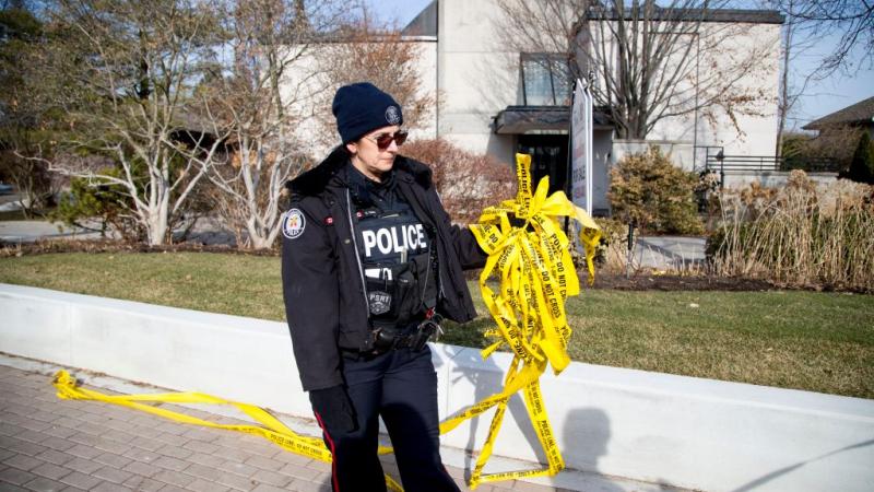 The crime scene outside the Sherman home, January 2018