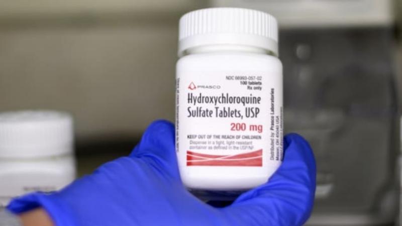 A bottle of Prasco Laboratories Hydroxychloroquine Sulphate.